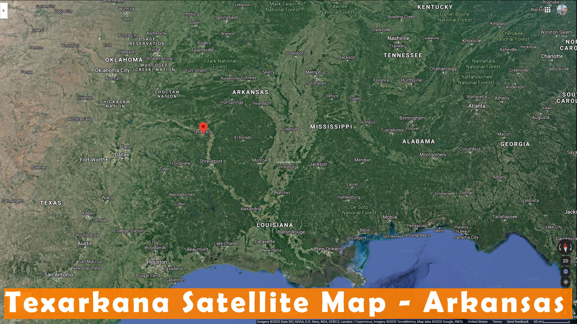 Texarkana Satellite Map Arkansas